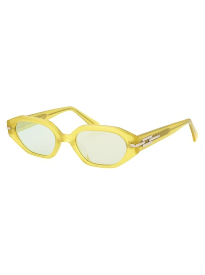 Shop Gentle Monster Sunglasses In Ol3 Olive Green Gold Mirror