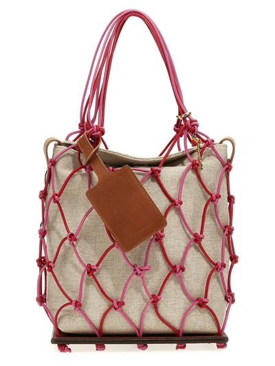 Jacquemus Tote Le Filet Pralu Small In Pink