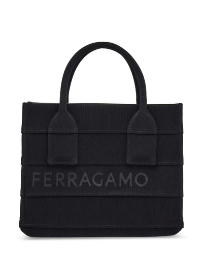 Shop Ferragamo Tote Beach Bags In Black