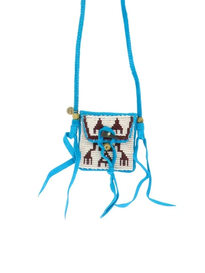 Shop Kapital "deer Leather Pueblo Rain" Necklace In Blue