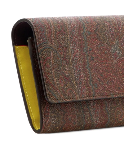 Shop Etro "paisley" Wallet With Strap In Brown