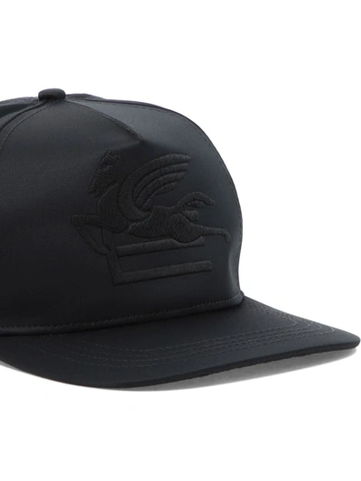 Shop Etro "pegaso" Baseball Cap In Black