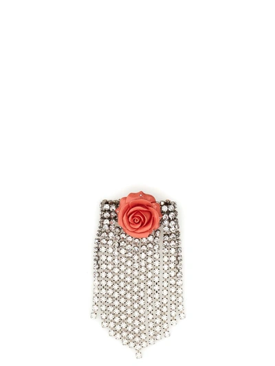 Shop Alessandra Rich Rose Crystal Bracelet In Multicolor