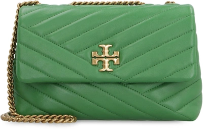 Shop Tory Burch Kira Leather Shoulder Bag In Green