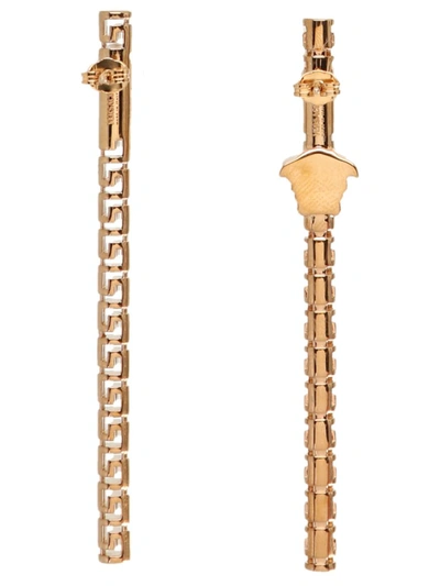 Shop Versace 'greca' Earrings In Gold