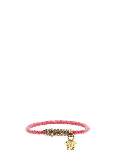 Medusa Biggie Leather Bracelet, Versace Hand Bracelet
