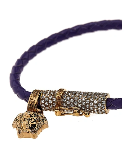 Shop Versace 'medusa' Bracelet In Purple