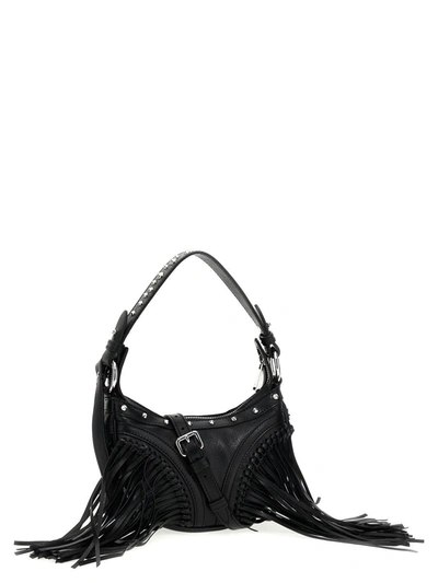 Shop Versace 'repeat' Mini Shoulder Bag In Black