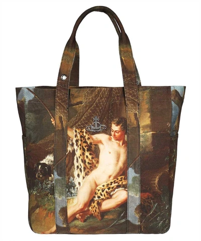 Shop Vivienne Westwood Canvas Tote Bag In Multicolor