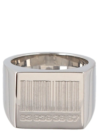 Vtmnts Barcode Ring In Silver