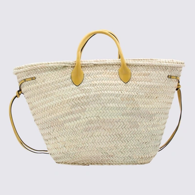 Isabel Marant Cadix Straw And Leather Medium Tote Bag In Natural,ochre |  ModeSens
