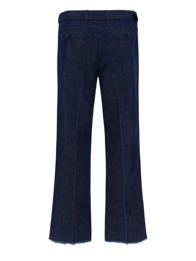 Shop Lanvin Pants In Navy Blue