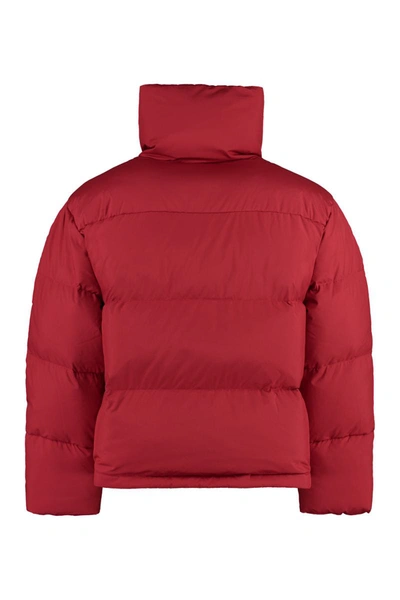 Shop Acne Studios Zip And Snap Button Fastening Down Jacket In Red