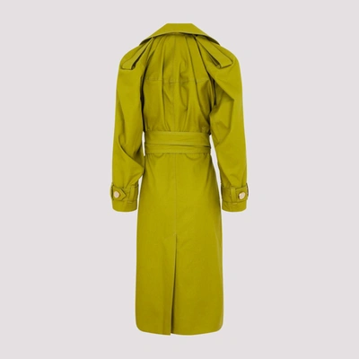 Shop Az Factory Cotton Trench Coat In Green