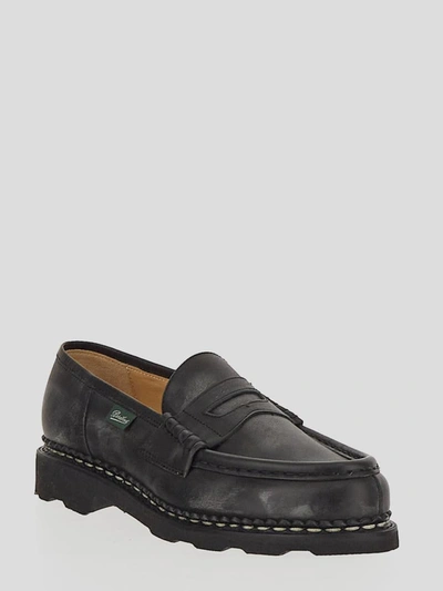 Shop Paraboot Loafer In <p> Loafer In Black Leather With Stitching Details