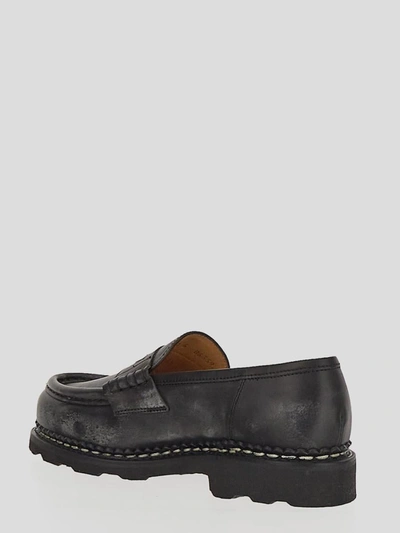 Shop Paraboot Loafer In <p> Loafer In Black Leather With Stitching Details