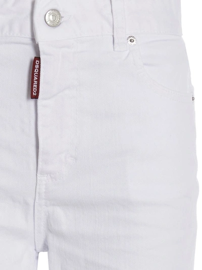 Dsquared2 'wide Leg Cropped' Jeans In White