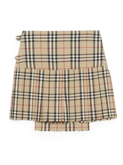 Shop Burberry 'zoe' Skirt In Beige