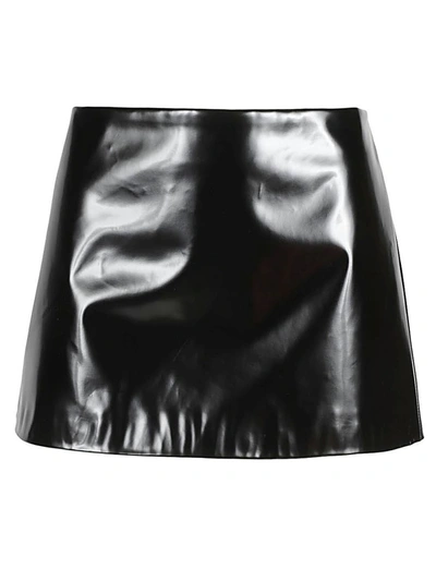 Shop Acne Studios Leather Effect Mini Skirt In Black