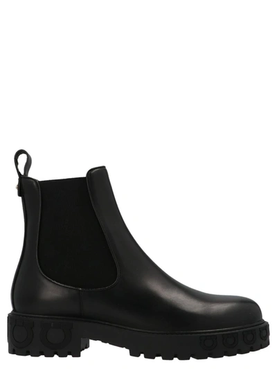 Shop Ferragamo 'varsi' Ankle Boots In Black