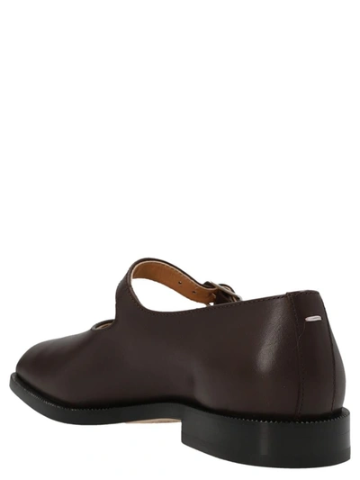 Shop Maison Margiela ‘tabi' Mary Jane Shoes In Brown