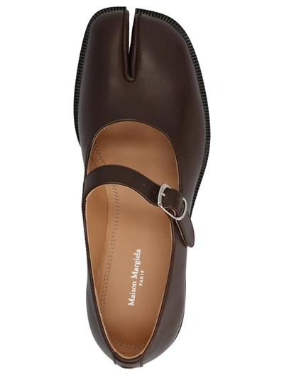 Shop Maison Margiela ‘tabi' Mary Jane Shoes In Brown