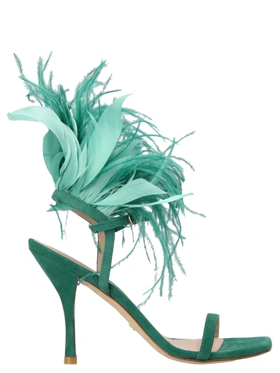 Shop Stuart Weitzman 'plume' Sandals In Green