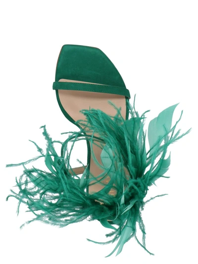 Shop Stuart Weitzman 'plume' Sandals In Green