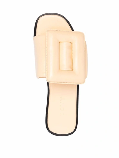 Boyy Yellow Puffy Flat Sandals In Beige