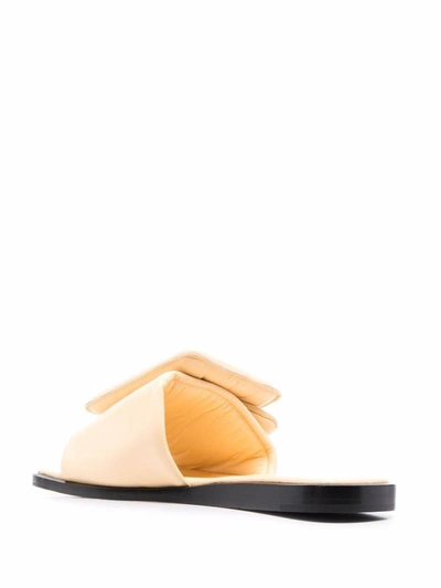Boyy Yellow Puffy Flat Sandals In Beige