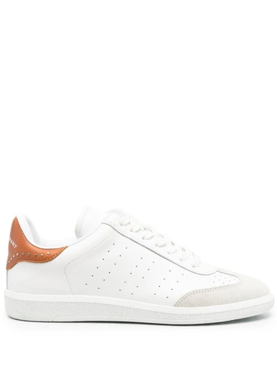 Shop Isabel Marant Bryce Leather Sneakers In Beige