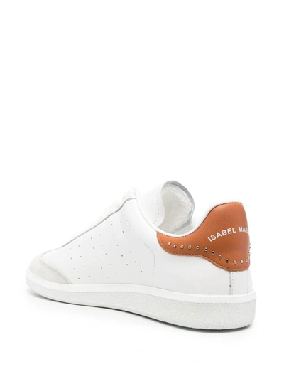 Shop Isabel Marant Bryce Leather Sneakers In Beige