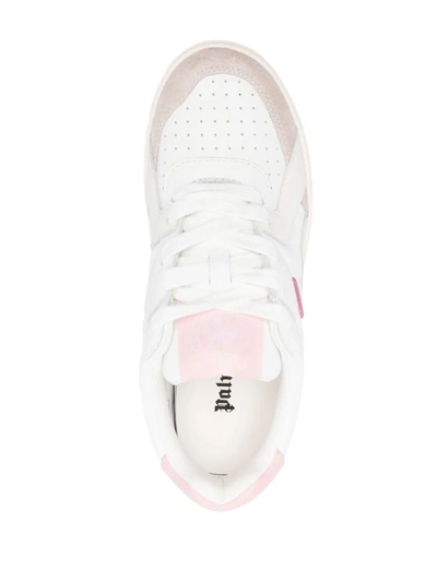Shop Palm Angels Palm University Leather Sneakers In Pink