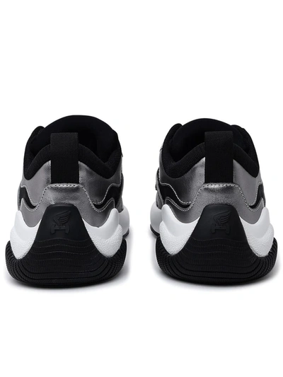 Shop Hogan H597 Black Suede Blend Sneakers In Grey