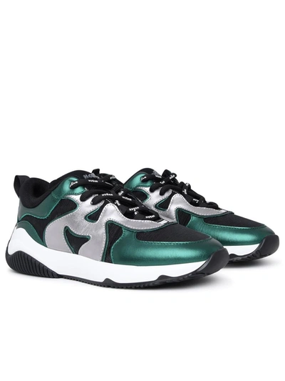 Shop Hogan H597 Leather Sneakers In Green
