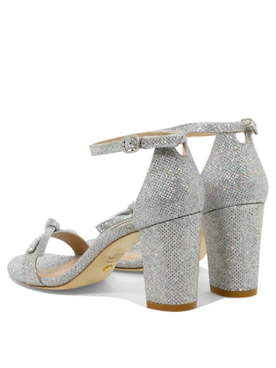 Shop Stuart Weitzman "nearlynude Sw Bow" Sandals In Silver