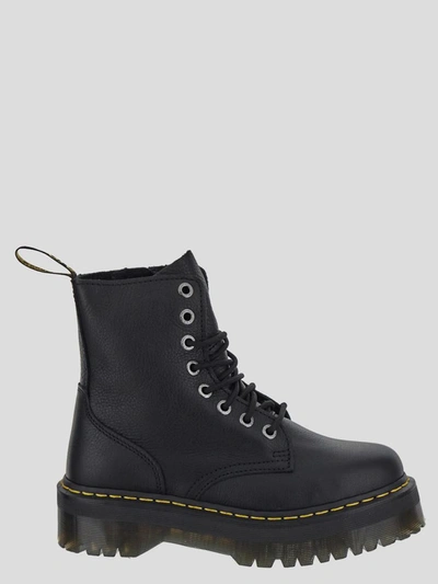 Shop Dr. Martens' Dr Martens Boots In <p>dr Martens Platform Boot In Black Grained Leather With Side Zip Closure