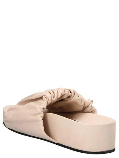 Shop Jil Sander Leather Sandals In Pink