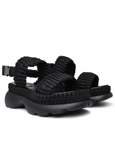 Shop Moncler Black Polyester Beley Sandals