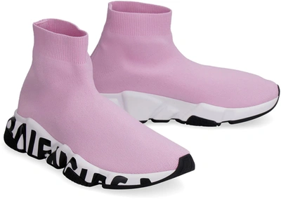 Shop Balenciaga Speed Knitted Sock-sneakers In Pink