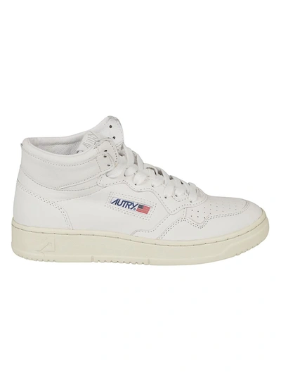 Shop Autry - Medalist Lace-up Sneakers In White