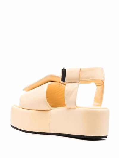 Shop Boyy Puffy Platform Leather Sandals In Beige