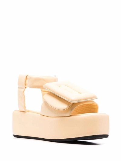Boyy Puffy Platform Leather Sandals In Beige