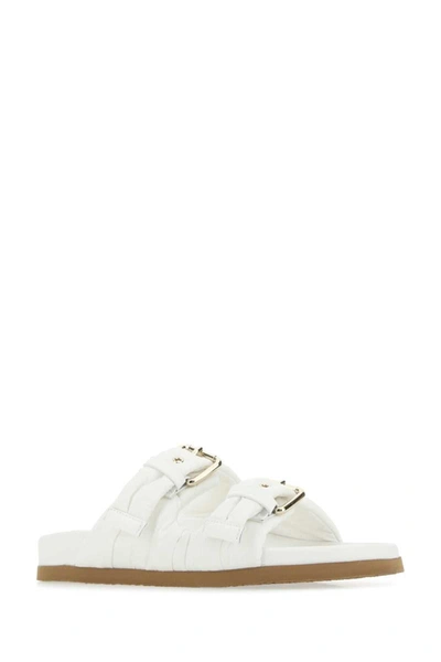 Shop Red Valentino Red V Slippers In White