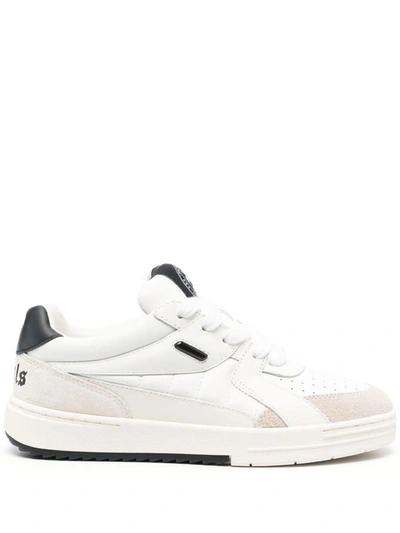 Shop Palm Angels Palm University Leather Sneakers In Black
