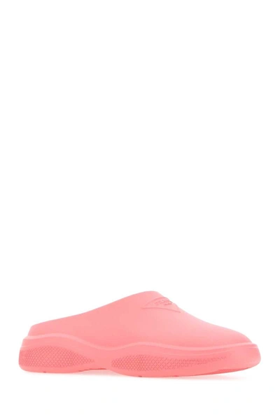 Prada Mellow Rubber Mules In Pink