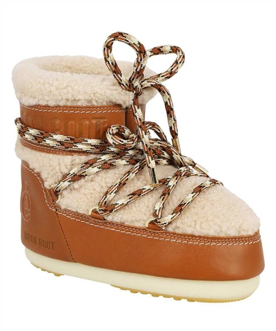 Chloé Chloe X Moon Boot Shearling & Leather Snow Boot In Brown