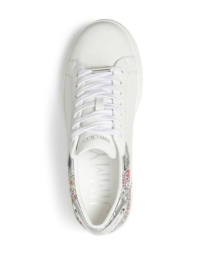 Shop Jimmy Choo Roma / F Leather Sneakers In White