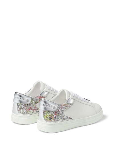 Shop Jimmy Choo Roma / F Leather Sneakers In White