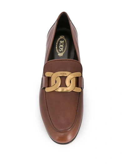 Shop Tod's Moccasins Buckle Shoes In Brown